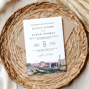 Las Vegas Skyline Destination Wedding Invitation