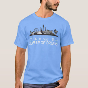 Las Vegas Skyline GPS Coordinates City Dream City T-Shirt