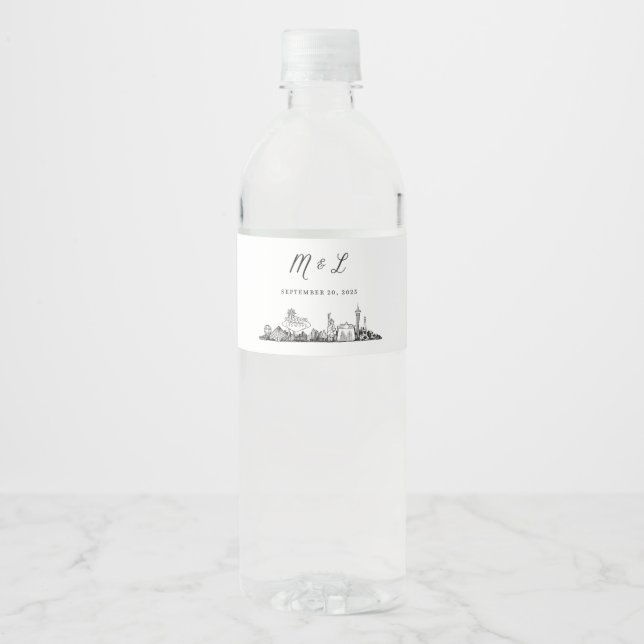 Las Vegas Skyline Water Bottle Labels (Front)