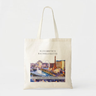 Las Vegas Skyline Watercolor Bachelorette Weekend Tote Bag