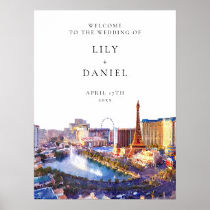 Las Vegas Skyline Wedding Welcome Sign