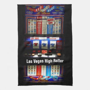 Las Vegas Slot Machine High Roller Tea Towel