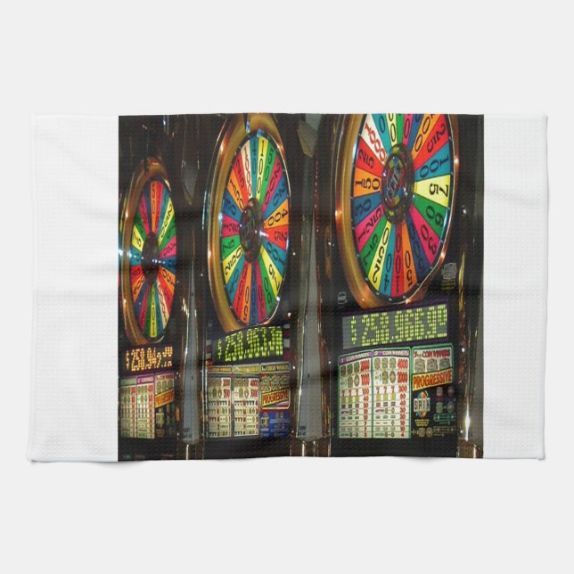 Las Vegas Slot Machines Tea Towel (Horizontal)