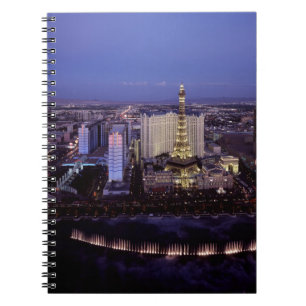 Las Vegas Strip Aerial View Casino Gambling City Spiral Notebook