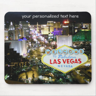 Las Vegas Strip and Welcome Sign Mouse Pad