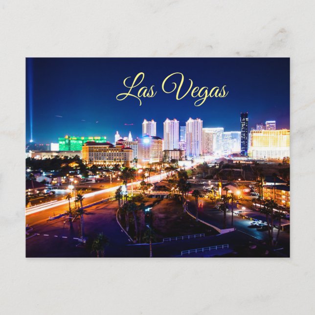 Las Vegas Strip at Night Postcard (Front)