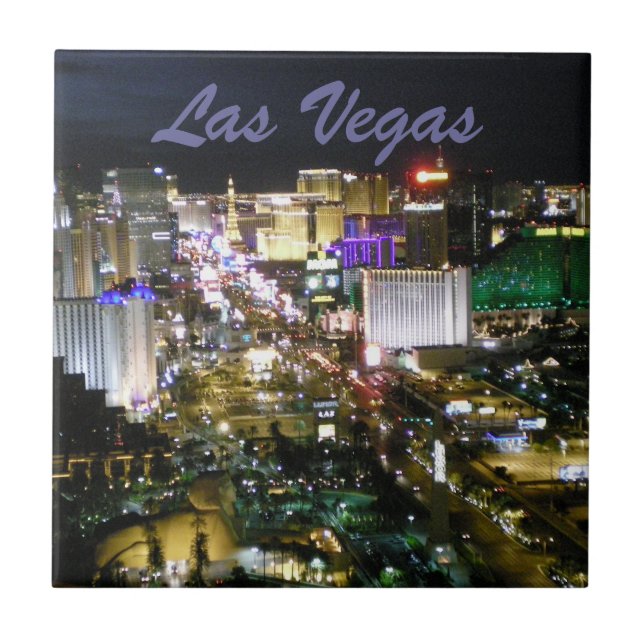 Las Vegas Strip Casino View at Night Tile (Front)