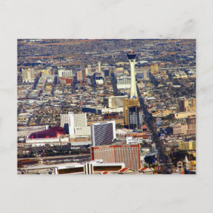 Las Vegas Strip & Downtown Aerial Picture Postcard