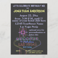 Las Vegas Strip Sign 21st Birthday