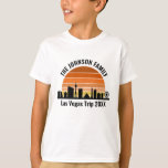 Las Vegas Strip Sunset Custom Vacation Kids T-Shirt<br><div class="desc">Cool custom Las Vegas skyline at sunset kids t-shirts for your family vacation or bachelor party trip to the city of lights. Gamble from sunrise to sundown in this city and remember it with this keepsake souvenir.</div>