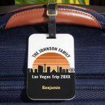 Las Vegas Strip Sunset Custom Vacation Luggage Tag<br><div class="desc">Cool custom Las Vegas skyline at sunset luggage tags for your family vacation or bachelor party trip to the city of lights. Gamble from sunrise to sundown in this city and remember it with this keepsake souvenir.</div>