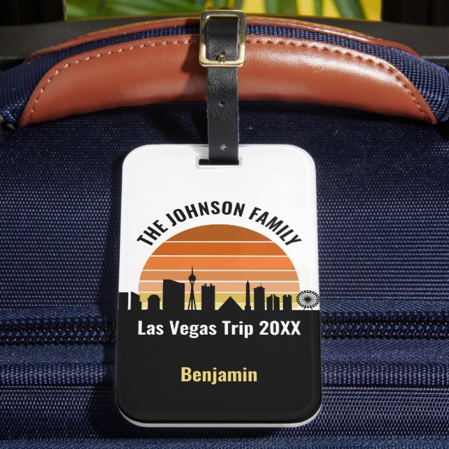 Las Vegas Strip Sunset Custom Vacation Luggage Tag (Front Insitu 2)