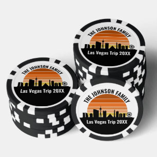 Las Vegas Strip Sunset Customised Party Poker Chips