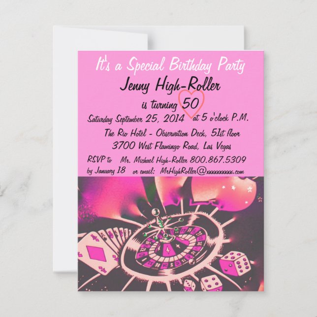Las Vegas Style Birthday Party Invitation (Front)