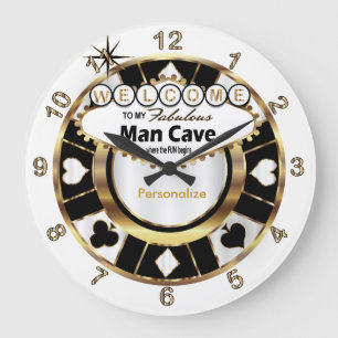 Las Vegas Style - Man Cave Large Clock