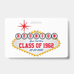 Las Vegas Style Reunion Personalise  ID Badge