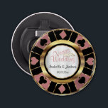Las Vegas Styled Wedding Dusty Rose Gold Bottle Opener<br><div class="desc">Bottle Opener. Personalise Las Vegas Style Wedding - Dusty Rose Gold ready for you to personalise. 📌If you need further customisation, please click the "Click to Customise further" or "Customise or Edit Design"button and use our design tool to resize, rotate, change text colour, add text and so much more.⭐This Product...</div>