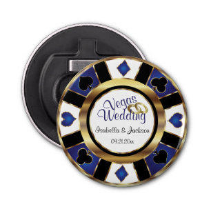 Las Vegas Styled Wedding - Gold, White & Blue Bottle Opener