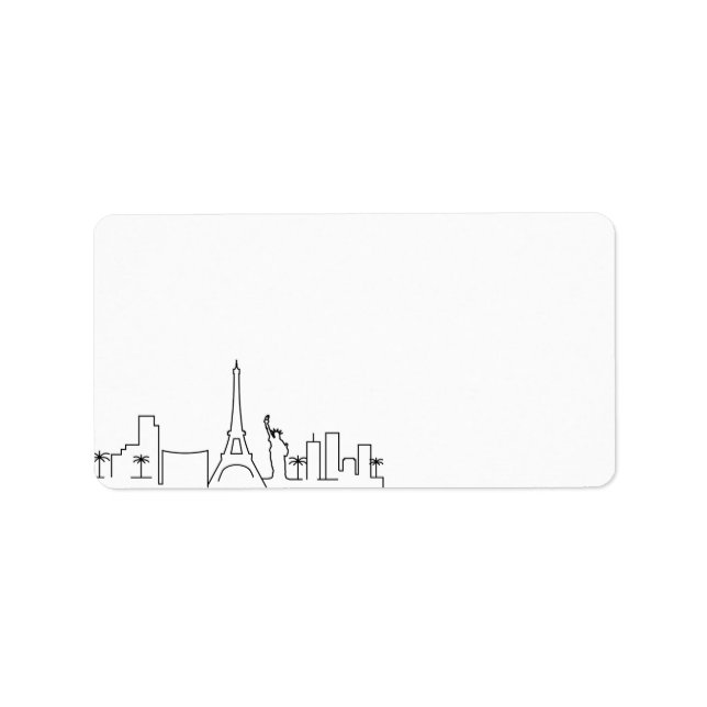 Las Vegas Stylised Skyline |  Blank Label (Front)