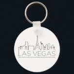 Las Vegas Stylised Skyline Key Ring<br><div class="desc">A unique key chain representing the beautiful city of Las Vegas.  
This keychain features a stylised illustration of the city's unique skyline with its name underneath.</div>