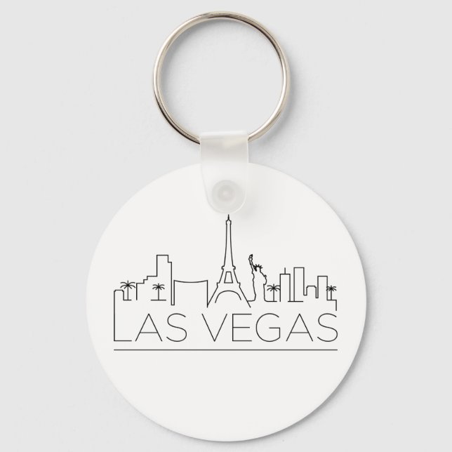 Las Vegas Stylised Skyline Key Ring (Front)