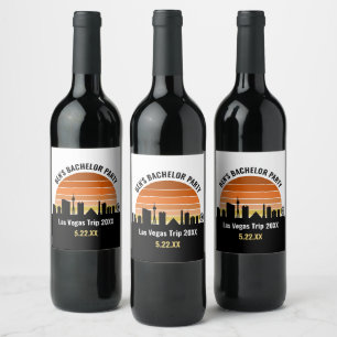 Las Vegas Sunset Custom Bachelor's Party Wine Label