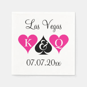 Las Vegas theme wedding napkins with monogram