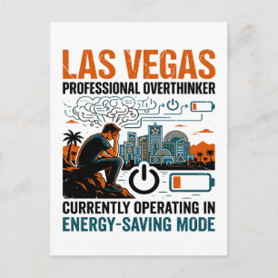 Las Vegas Tired Overthinker Energy Saving Mode Postcard