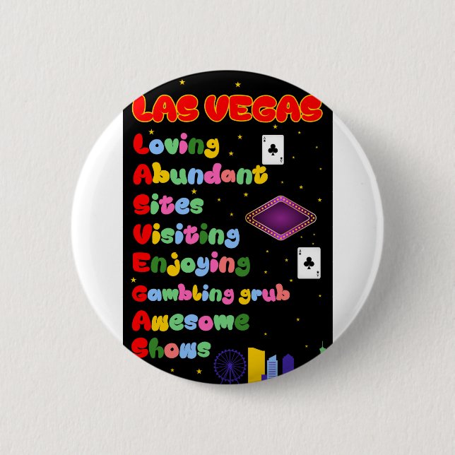 Las Vegas Tourist Acronym Button (Front)
