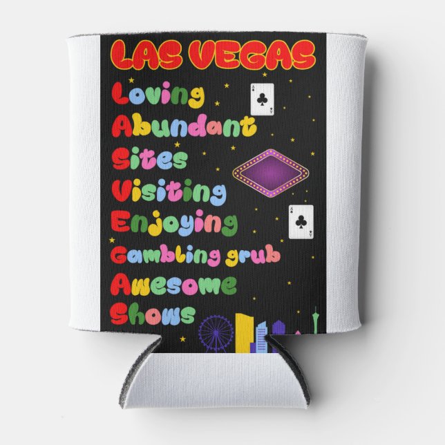 Las Vegas Tourist Acronym Can Cooler (Front)