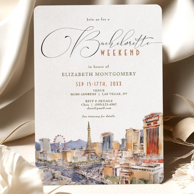 LAS VEGAS Travel Bachelorette Itinerary Invitation (Creator Uploaded)