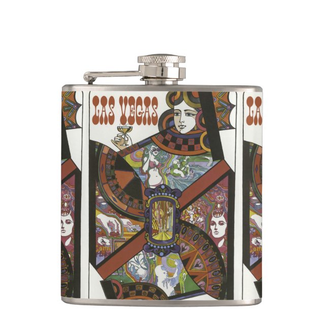 Las Vegas USA Vintage Travel flask (Front)