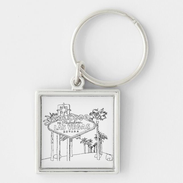 Las Vegas Vacation Drawing Vacation Art Travelling Key Ring (Front)