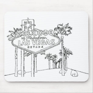 Las Vegas Vacation Drawing Vacation Art Travelling Mouse Pad