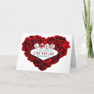 Las Vegas Valentine's Day Heart Card LOVE