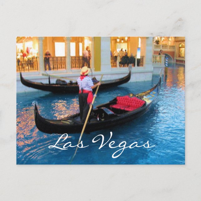 Las Vegas Venice Gondoliers postcard (Front)
