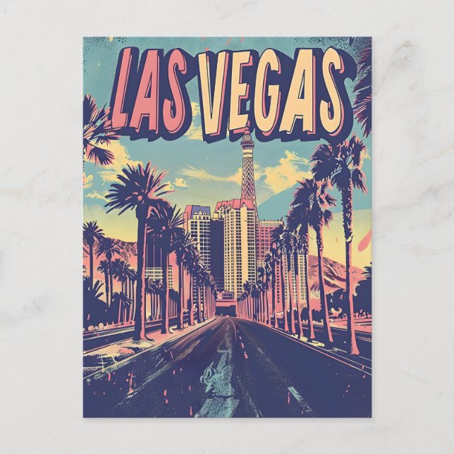 Las Vegas Vintage Art Postcard (Front)