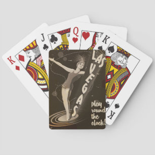 Las Vegas vintage travel poster Playing Cards