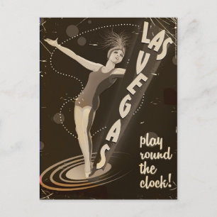 Las Vegas vintage travel poster Postcard