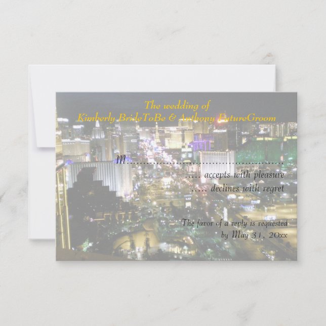 Las Vegas Wedding and Reception RSVP (Front)