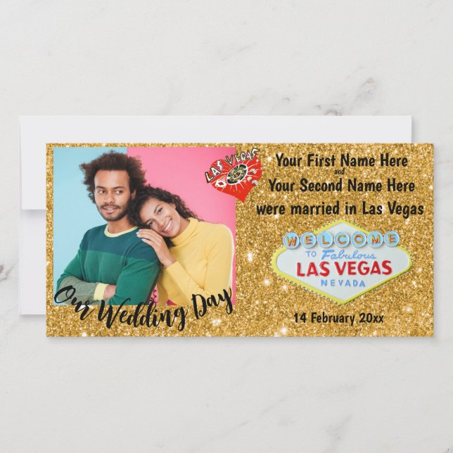 Las Vegas Wedding Announcement Photo (Front)