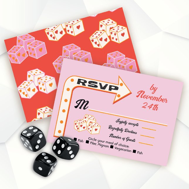 Las Vegas Wedding arrow sign rsvp response cards (Creator Uploaded)