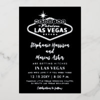 Las Vegas Wedding Black Silver Info on Back Foil