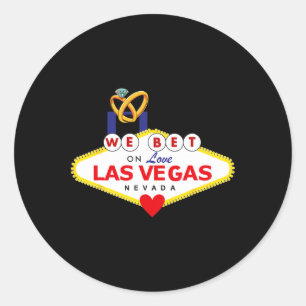 Las Vegas Wedding Bride Groom Matching Shower Hone Classic Round Sticker
