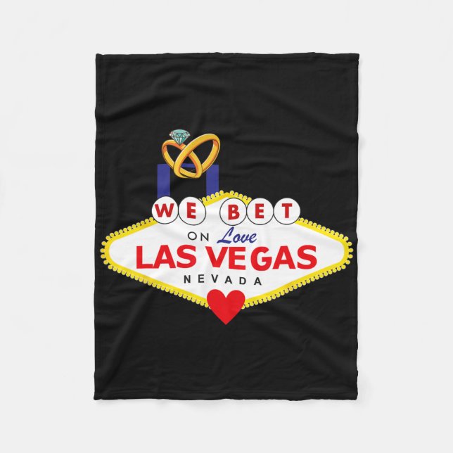 Las Vegas Wedding Bride Groom Matching Shower Hone Fleece Blanket (Front)