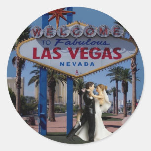 Las Vegas Wedding Bride & Groom Sticker