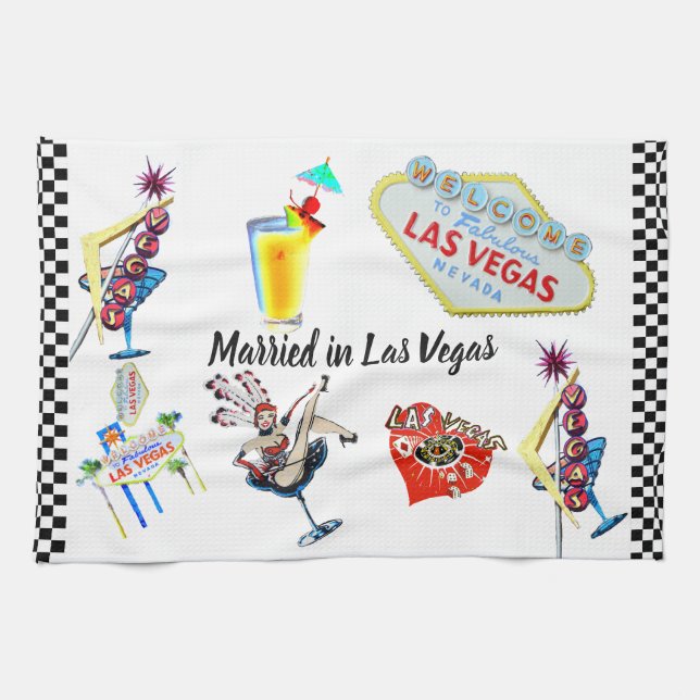 Las Vegas Wedding Bride or Groom Tea Towel (Horizontal)