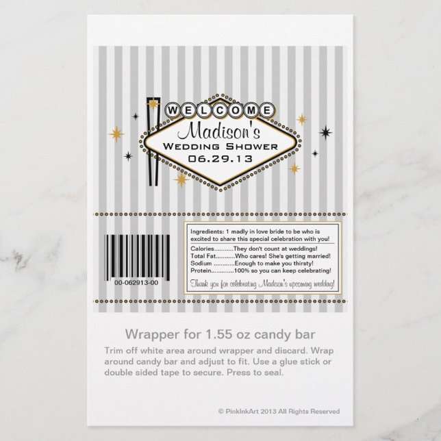 Las Vegas Wedding Candy Wrapper (Front)