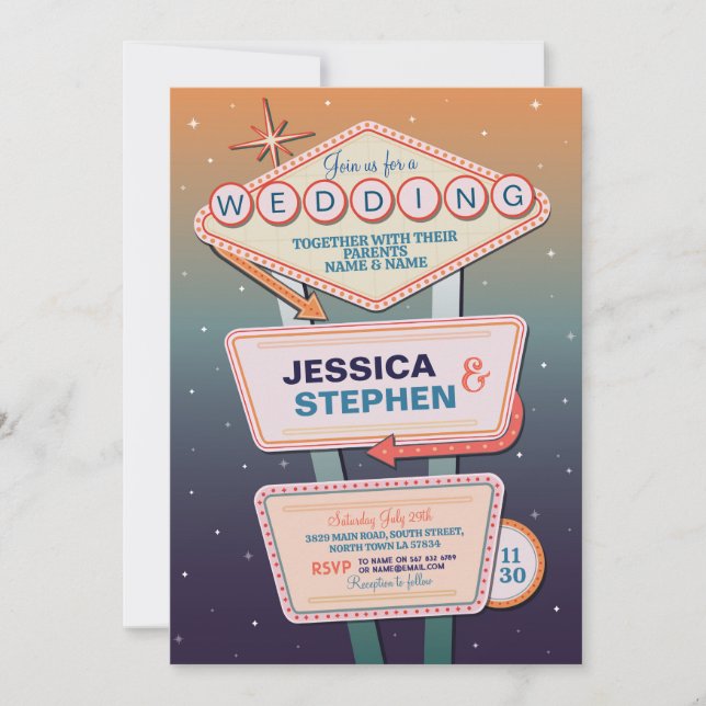 Las Vegas Wedding Casino Party Invitation (Front)