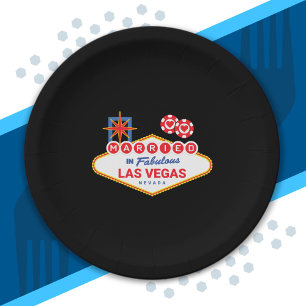 Las Vegas Wedding - Couple Married in Las Vegas Paper Plate